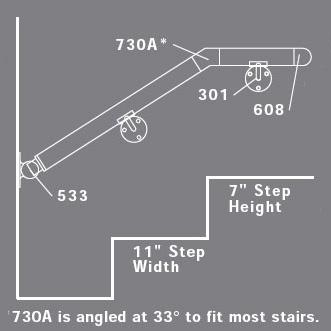 730A - 147 Degree Angle Flush Hand Rail Connector