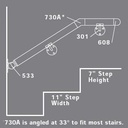 730A - 147 Degree Angle Flush Hand Rail Connector