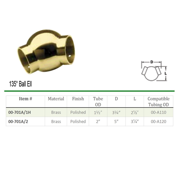 701A - Ball 135 Degree Elbow