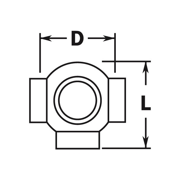 707 - Ball Side Outlet Cross