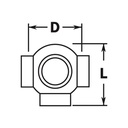 707 - Ball Side Outlet Cross