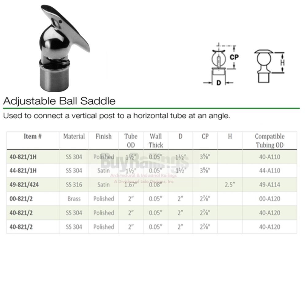 821 - Ball Adjustable Saddle