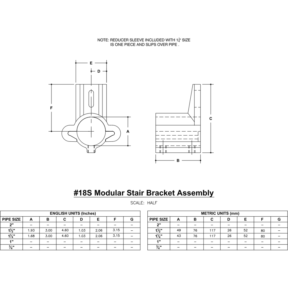 18S - Modular Stair Bracket Assembly