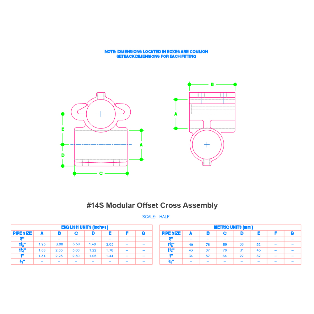 14S - Modular Offset Cross Assembly