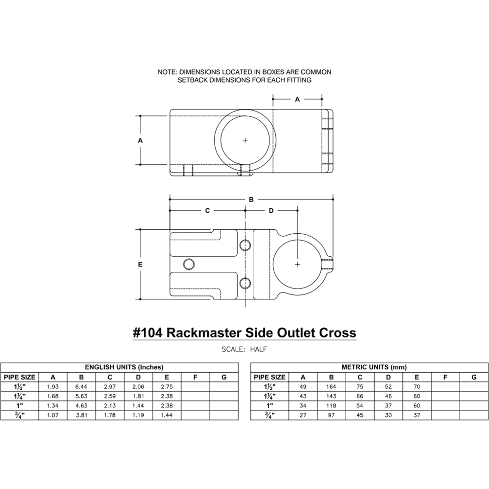 104 - Side Outlet Cross