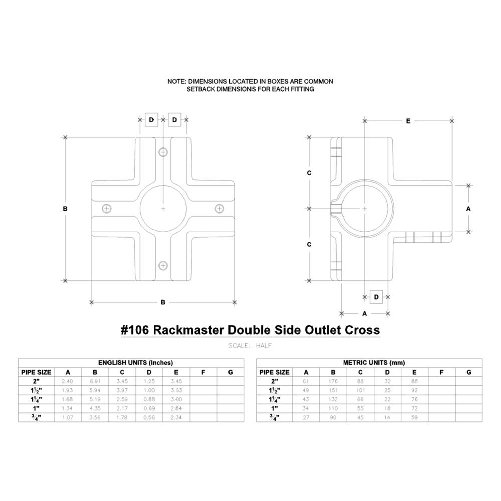 106 - Dbl. Side Outlet Cross