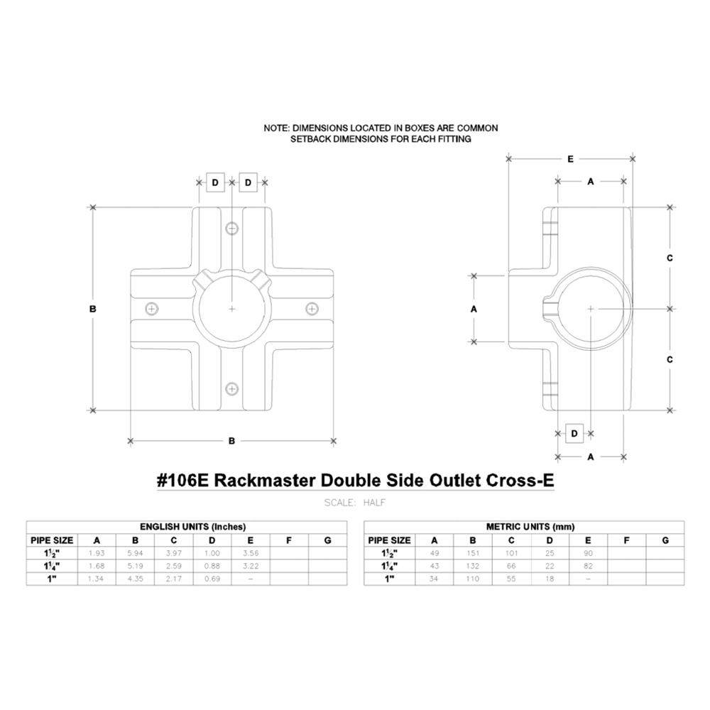 106E - Dbl. Side Outlet Cross-E