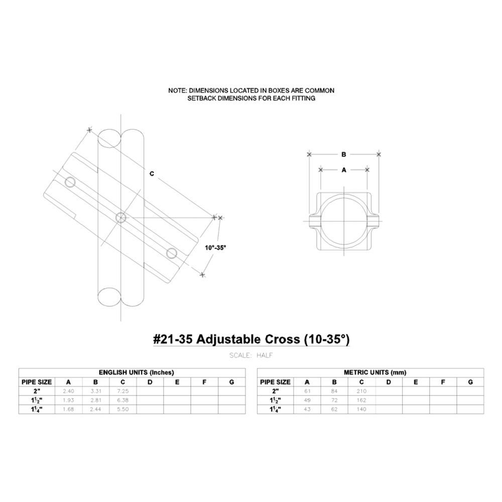 21 - 35 Adj. Cross (10o-35o)