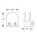 816FM - Radius Glass Grip - Flat Surface Mount  - for 1/4" Glass