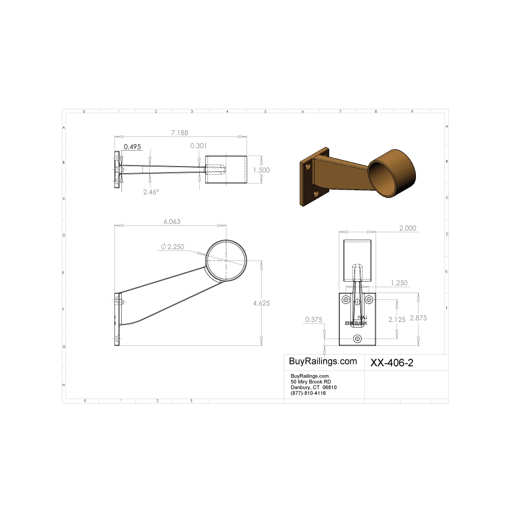 406 - Contemporary Bar Mount Bracket