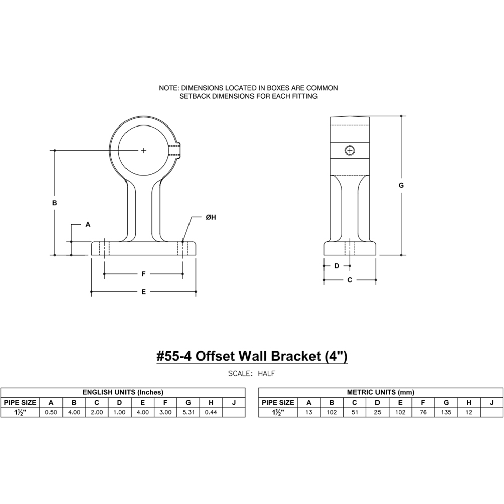 55-4 - Offset (4") Wall Bracket