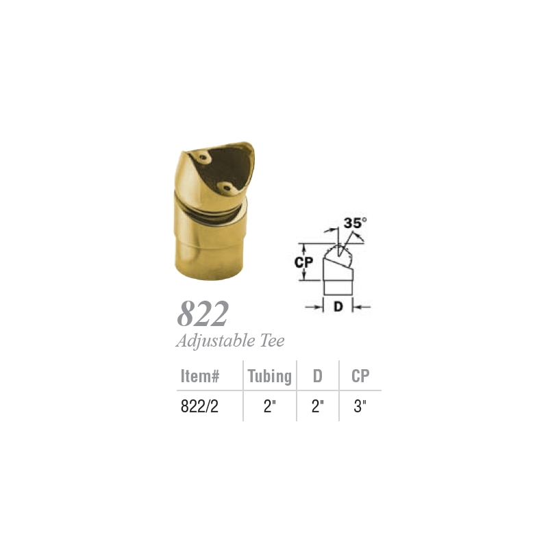 822 - Adjustable Tee for 2" Diameter Tubing