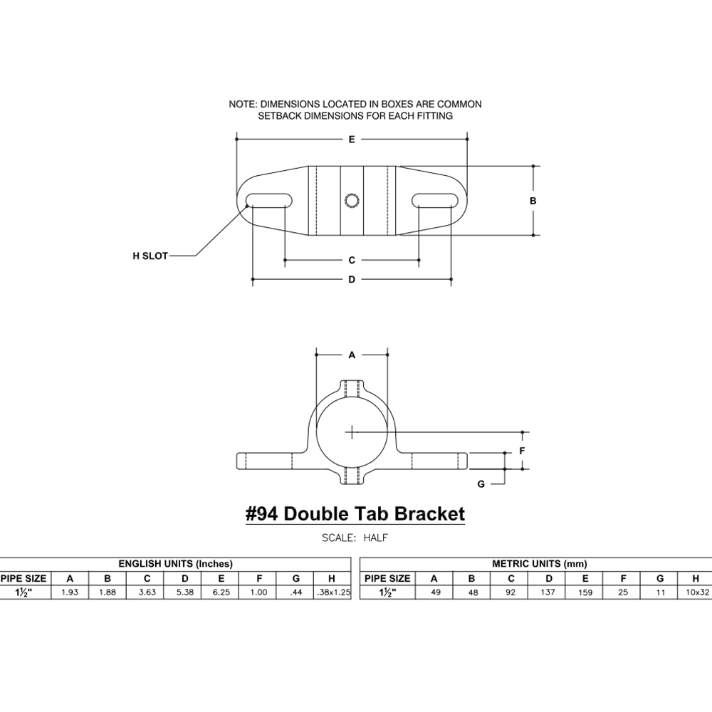 94 - Double Tab Bracket Oval Shape