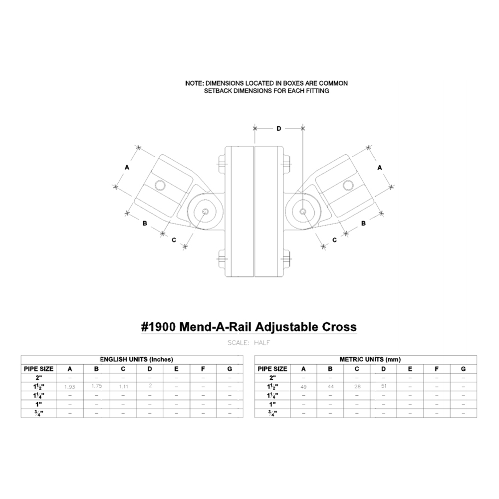 1900 - Mend-A-Rail Cross Adj.