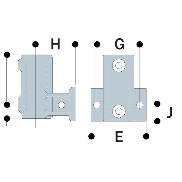 KK65 - Standard Horizontal Railing Base