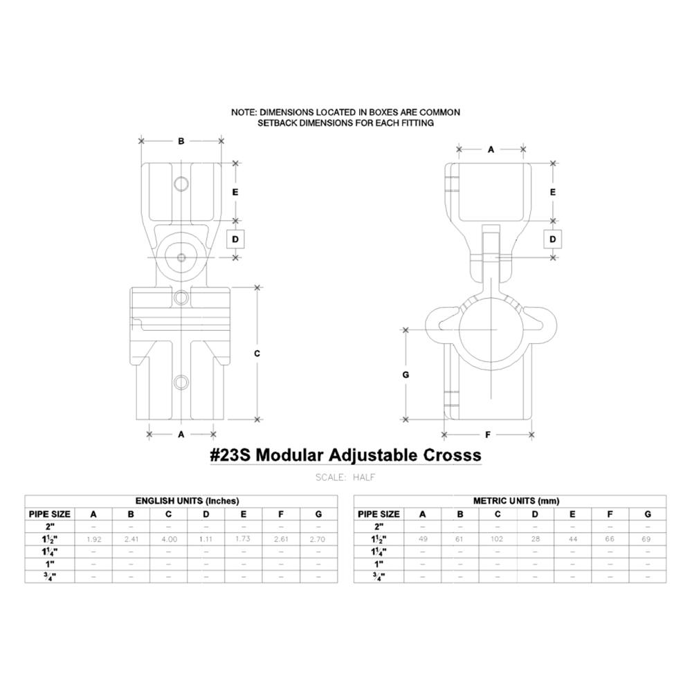 23S - Modular Adj. Cross