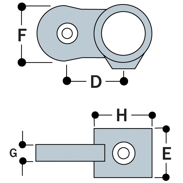 KKMH50 - Male Single Horizontal Swivel Socket Member