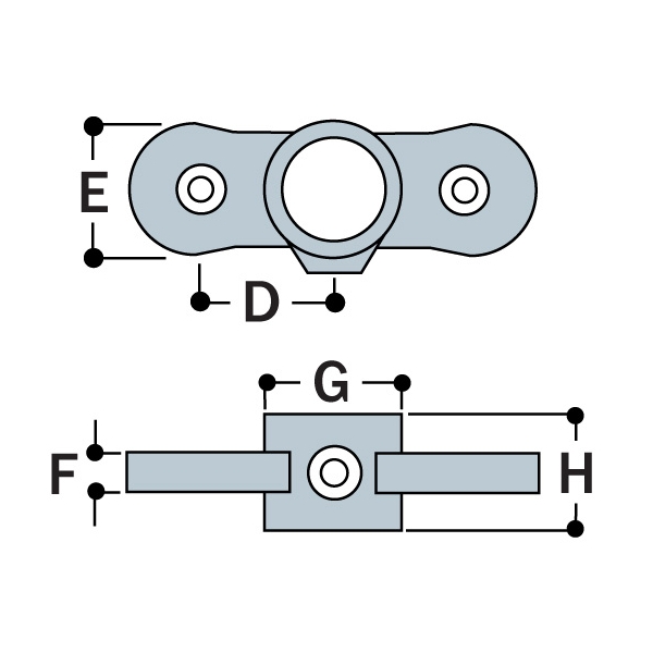 KKMH51 - Male Horizontal Double Swivel Socket Member