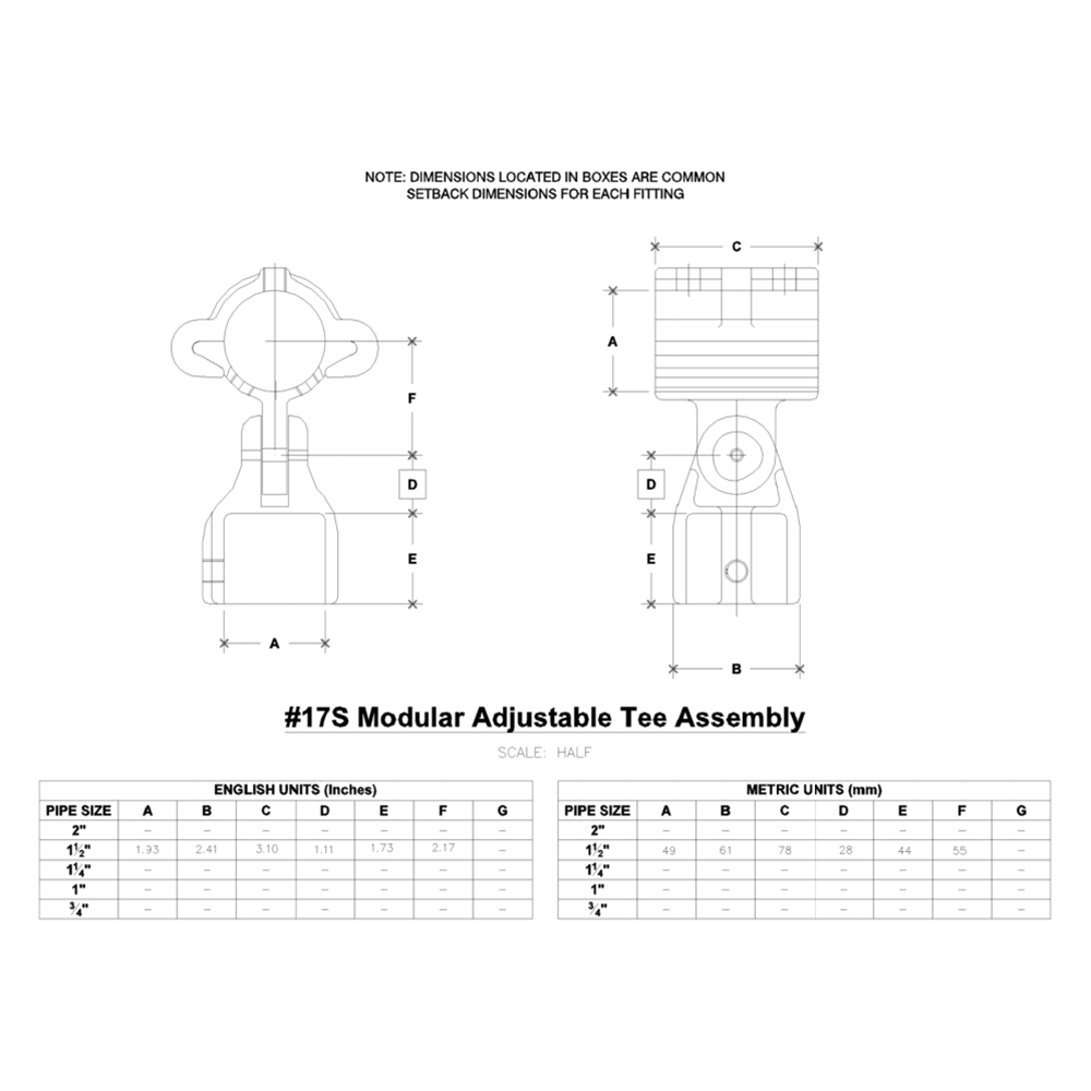 17S - Modular Adj. Tee Assembly