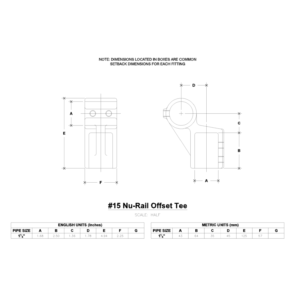 15 - Nu-Rail Offset Tee