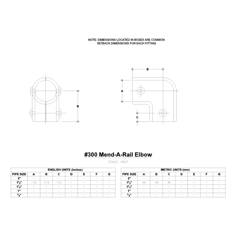 300 - Mend-A-Rail Elbow