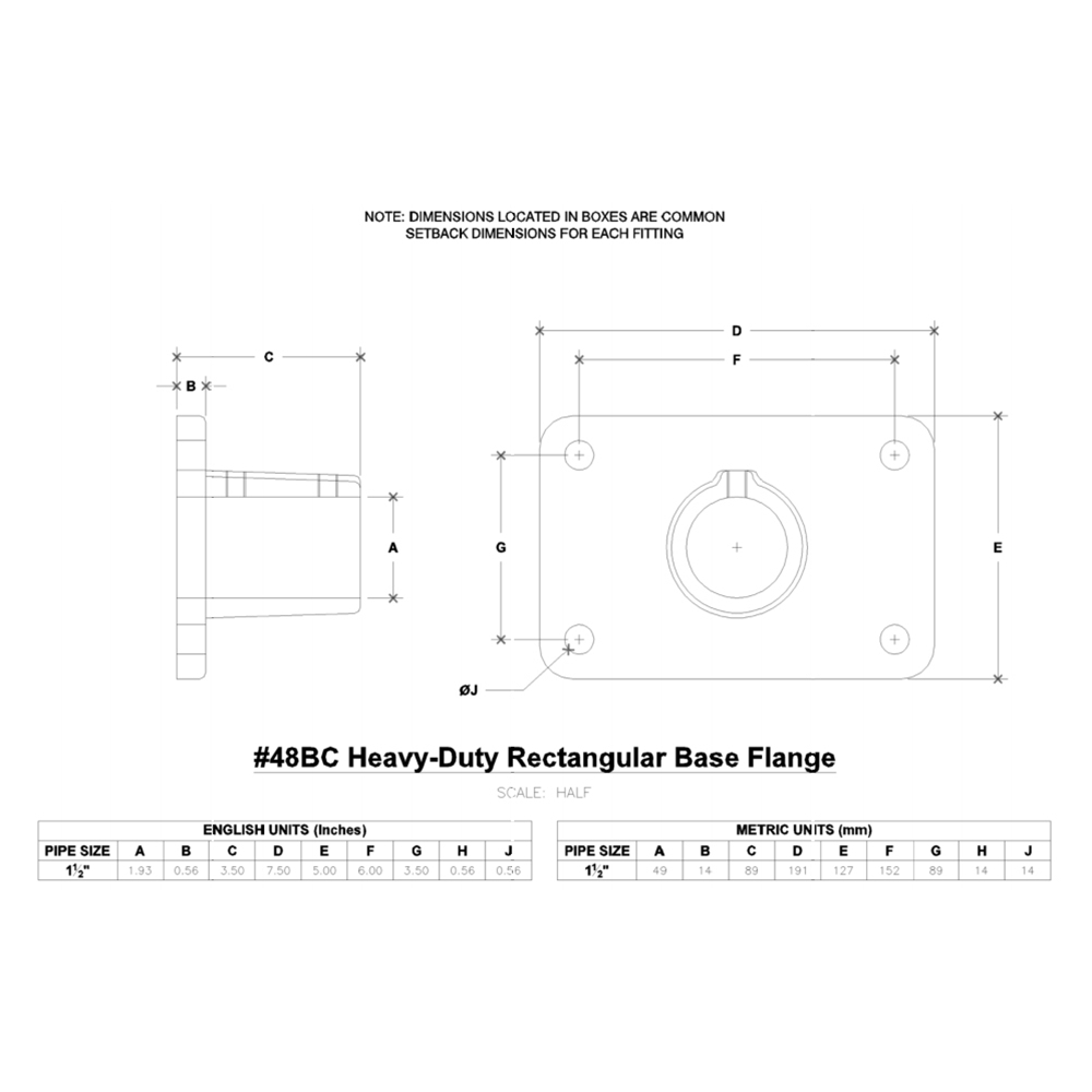 48BC - Heavy-Duty Rect. Base Flange