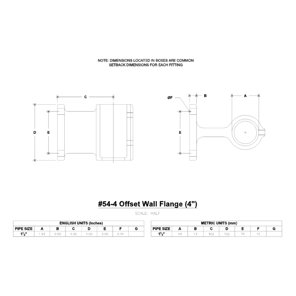 54-4 - 4" Offset Wall Flange