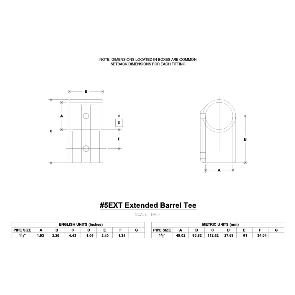 5EXT - Extended Barrel Tee