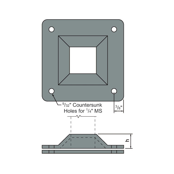 WAG-8041 - Flange With Four Countersunk Holes