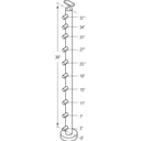 B424/42/F/MD - Floor Mount 42" Post Crossbar Rail