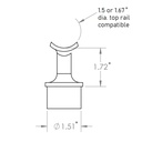 352A - Post-Handrail Bracket Adjustable  Short