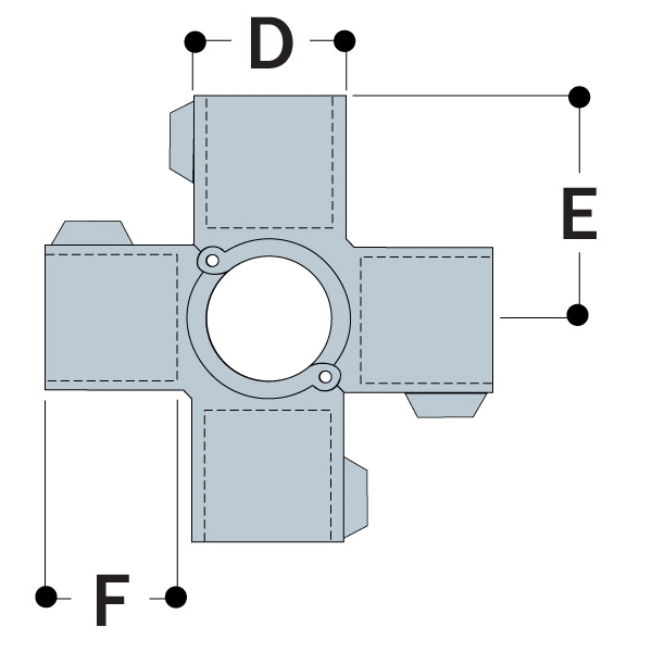 KKA40 - Split Four Socket Cross