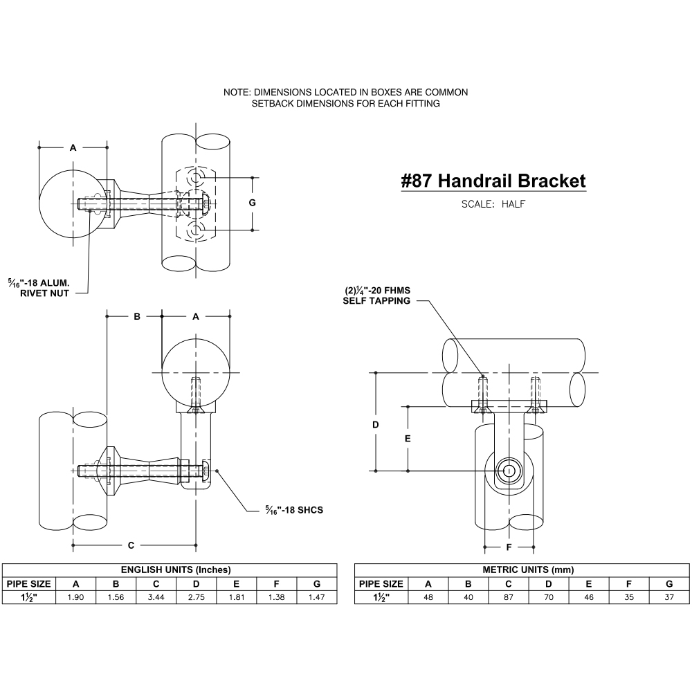 87 - Architectural Handrail Bracket for Post