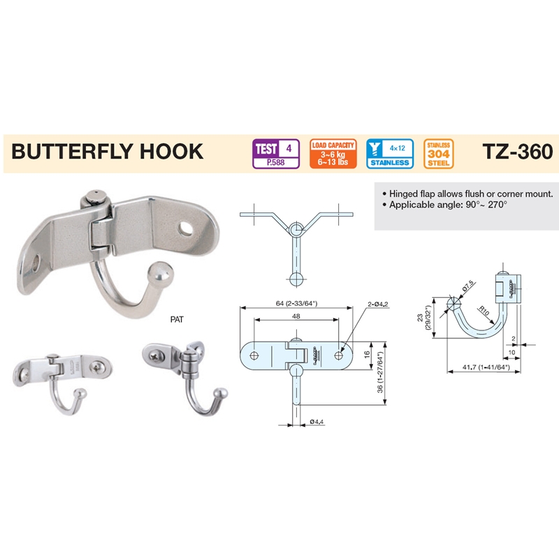 SG-TZ-360G - Butterfly Hook