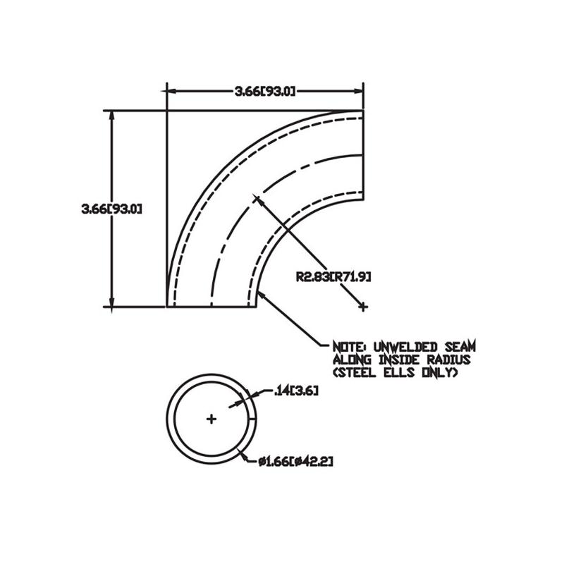 WAG-214 - 90º Elbow 2" Inside Radius