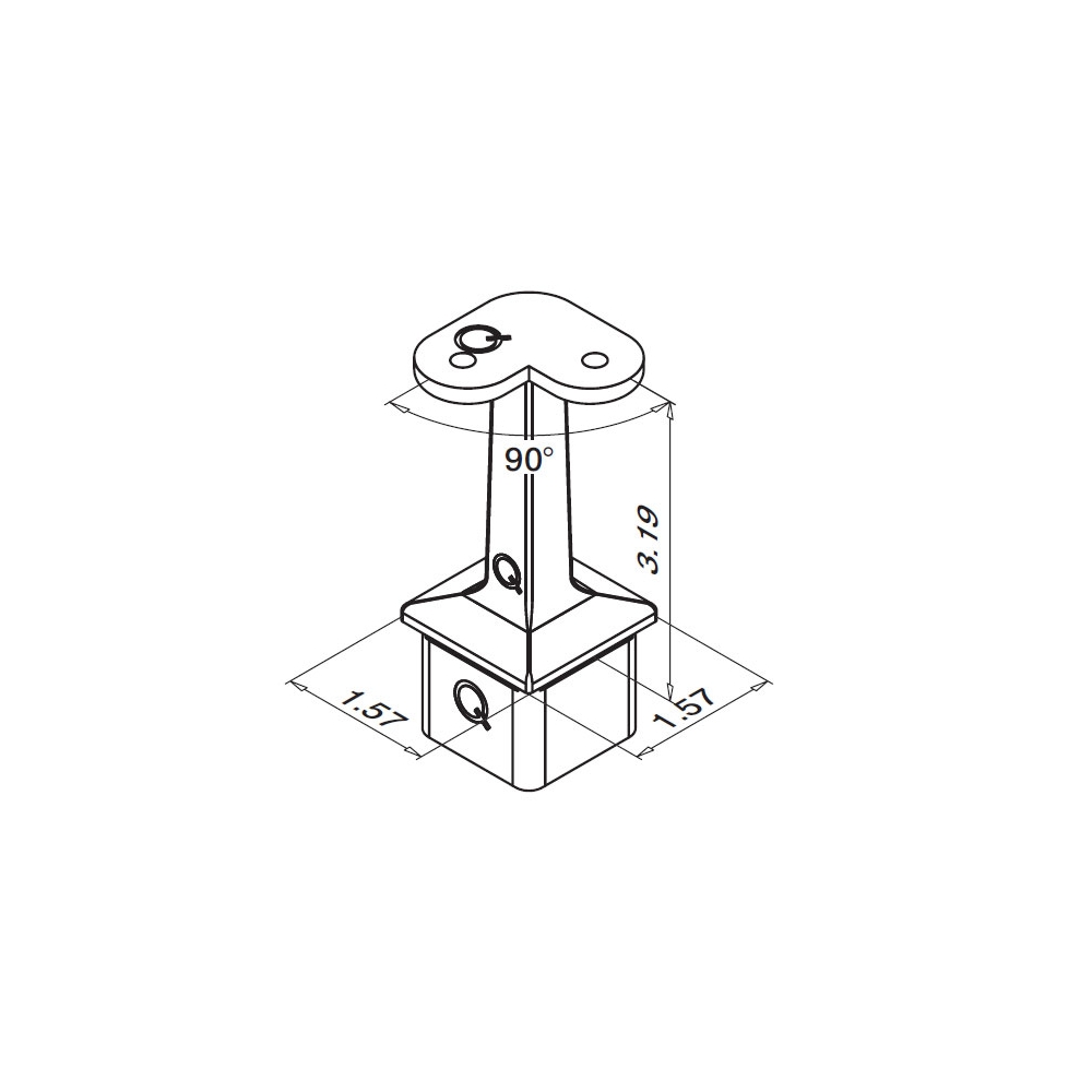 SL47108 - Square Line Saddle 90 Degree for Flat Tube