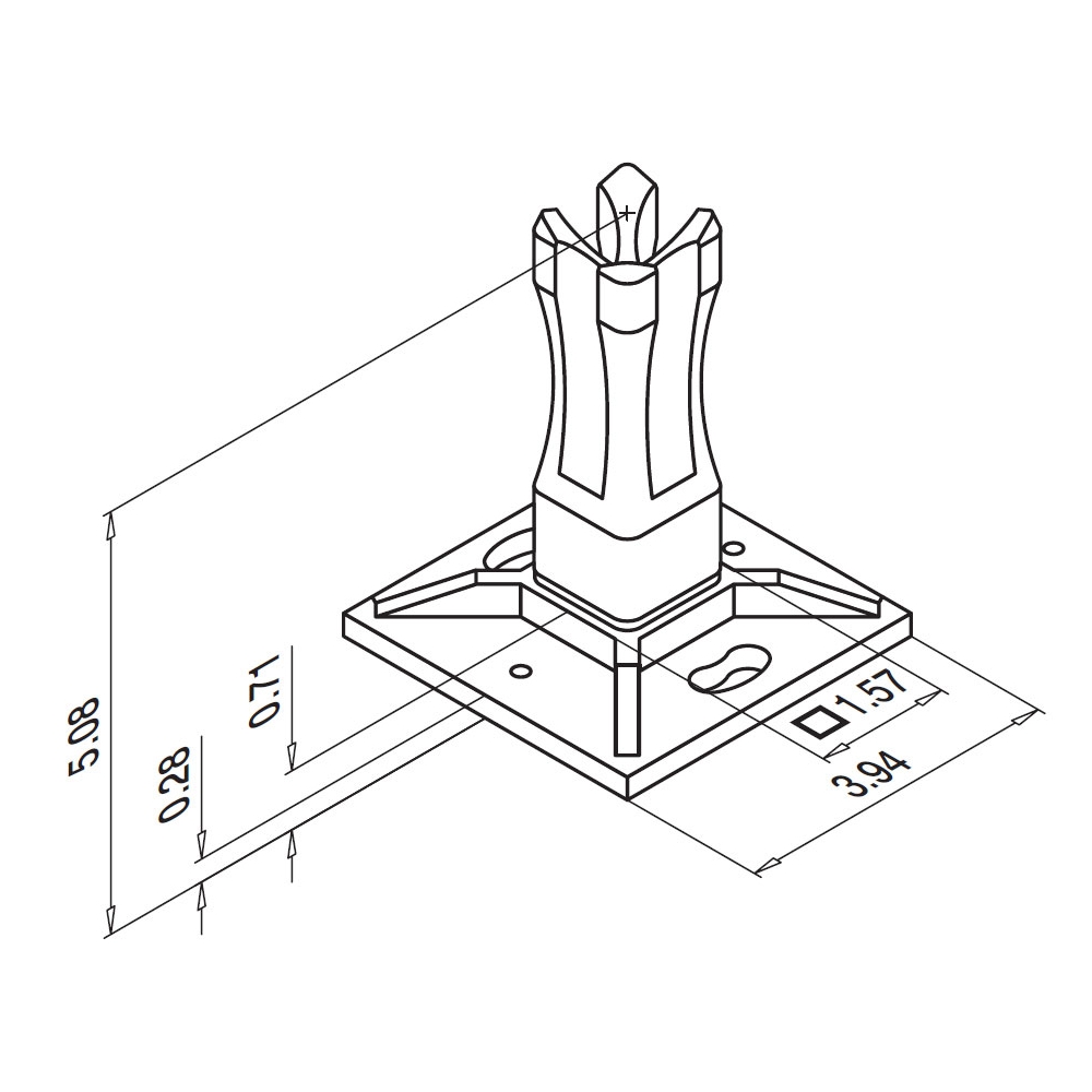 SL4942 - Square Line Base plate glued upright