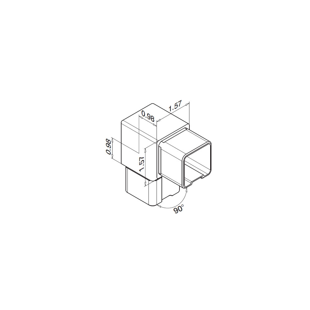 SL4301 - Square Line Flush 90 degree Angle