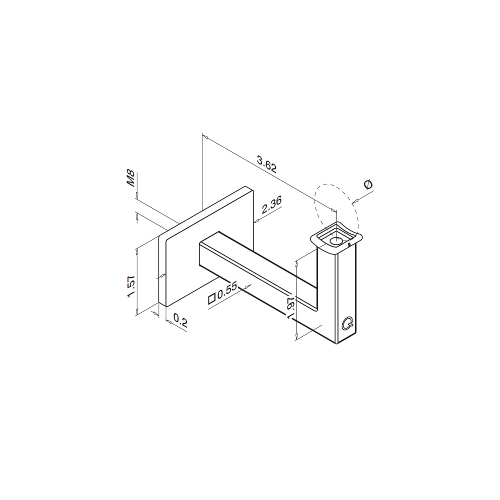 4101 - Square Line Handrail Bracket