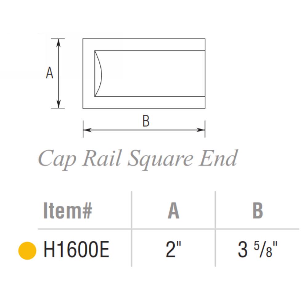 H1600E - Cap Rail Square End