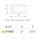 H1600E - Cap Rail Square End