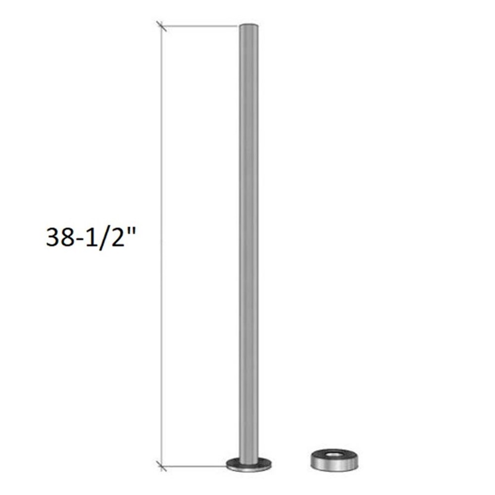 U424 - Floor Mount Undrilled Post With Welded Flange and Canopy Cover