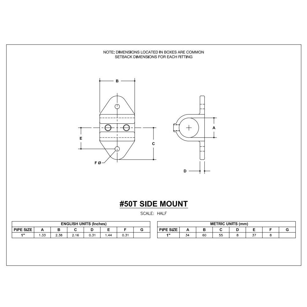 50T - 50T 2 Tabs with holes