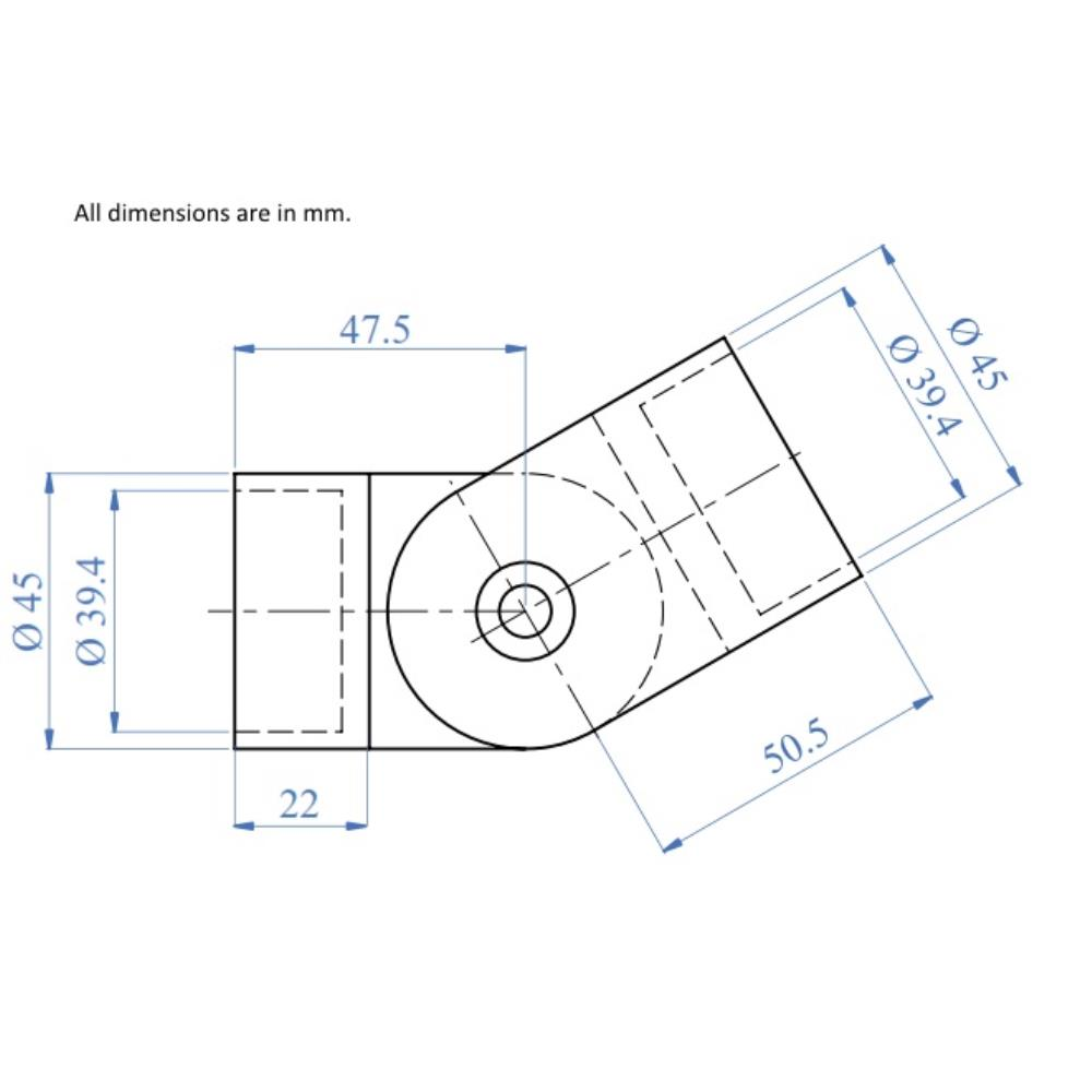 732AW - Flush Adjustable Elbow for Wood