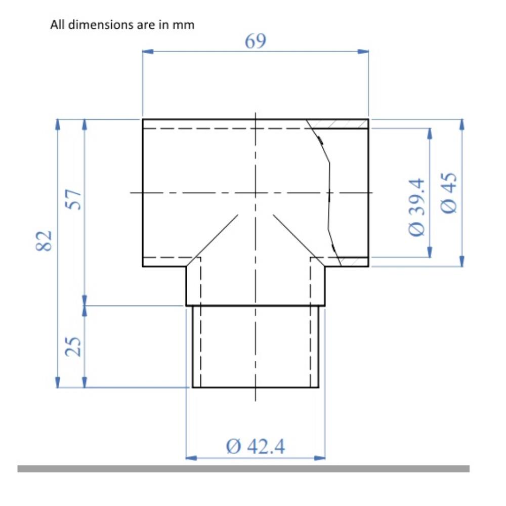 734W - Flush Tee for Wood