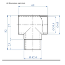 734W - Flush Tee for Wood