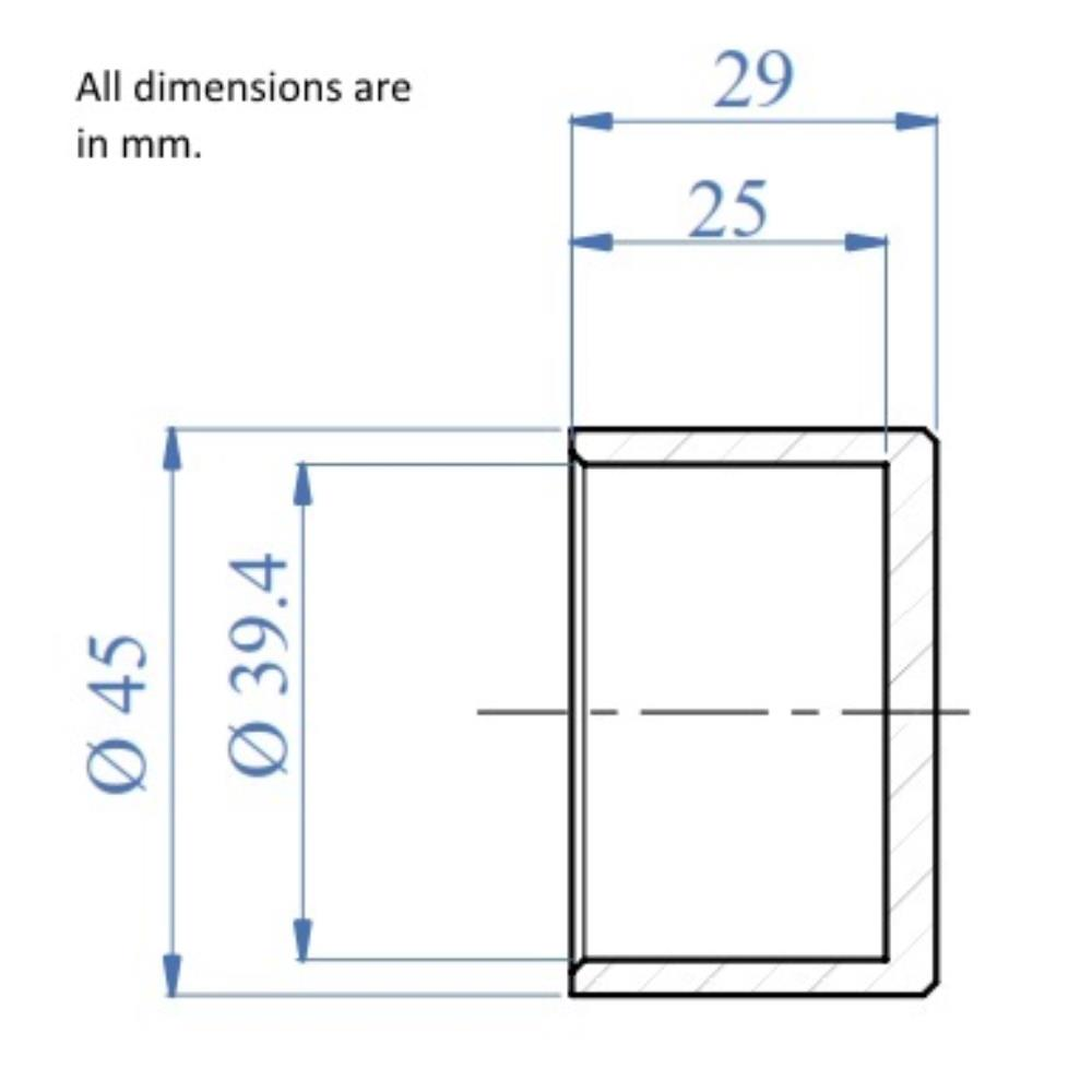 600W/45 - Flush End Cap for Wood