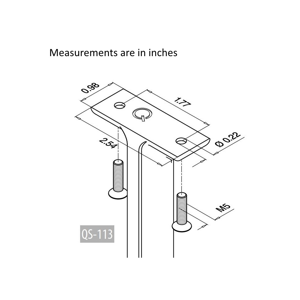 RL4711F - Rectangular Line Handrail Bracket