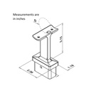 RL4711R - Rectangular Line Handrail Bracket for Round Tube