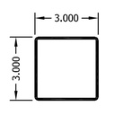 3250BNH - 3" Bottom Rail Without Holes